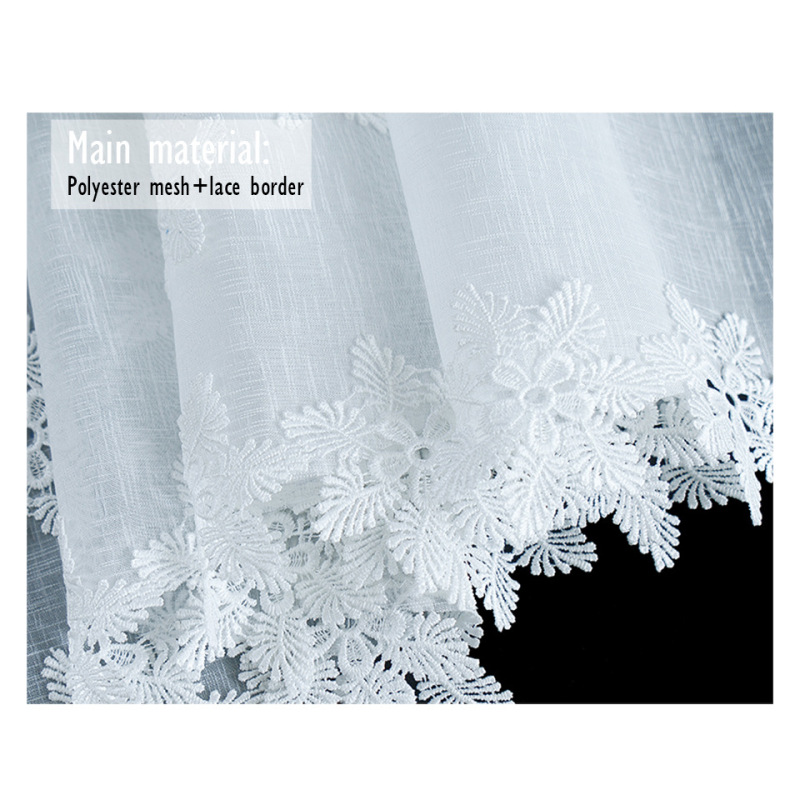 2023 Embroidery European-style Slub Yarn Snowflake Rectangular Cover White Lace Trimmed table mat with runner