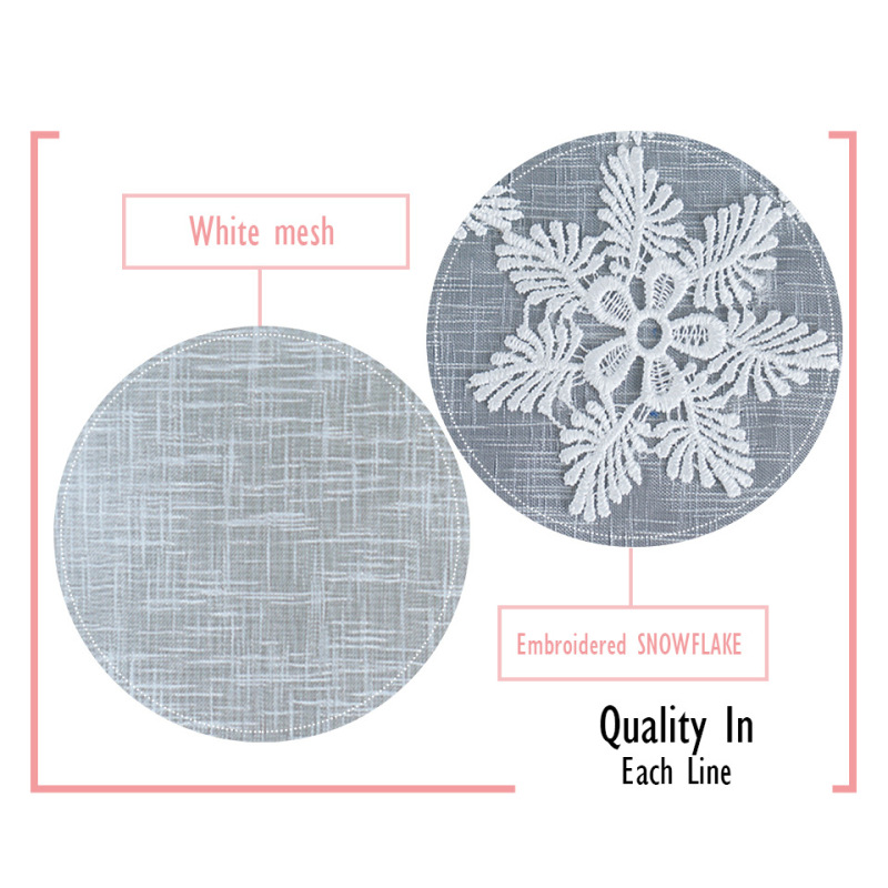 2023 Embroidery European-style Slub Yarn Snowflake Rectangular Cover White Lace Trimmed table mat with runner