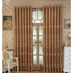Rideaux Modern Hotel Living Room Embroidery  Fabric ,  Luxury Chenille Bedroom Embroidery  Curtains&