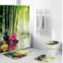 3D Digital Printing Full Polyester Waterproof Shower Curtain Floor Mat Toilet S ,Flower pattern shower curtain set for bathroom/