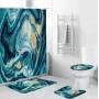 3D Digital Printing Full Polyester Waterproof Shower Curtain Floor Mat Toilet S ,Flower pattern shower curtain set for bathroom/
