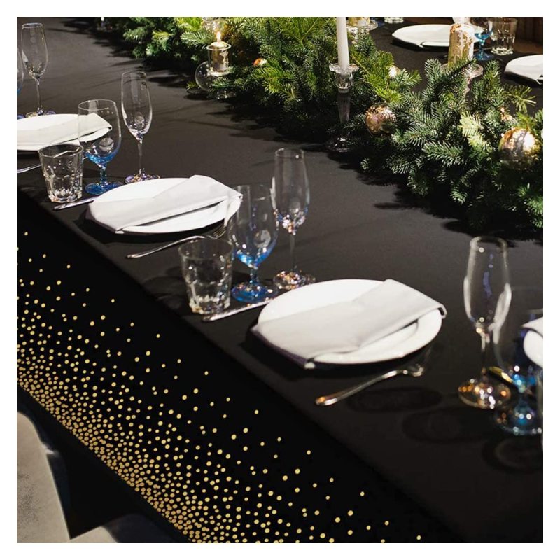 Factory Made rectangular waterproof 8ft 5 ft table cover printed polyester tablecloth with pattern and napkin for banquet