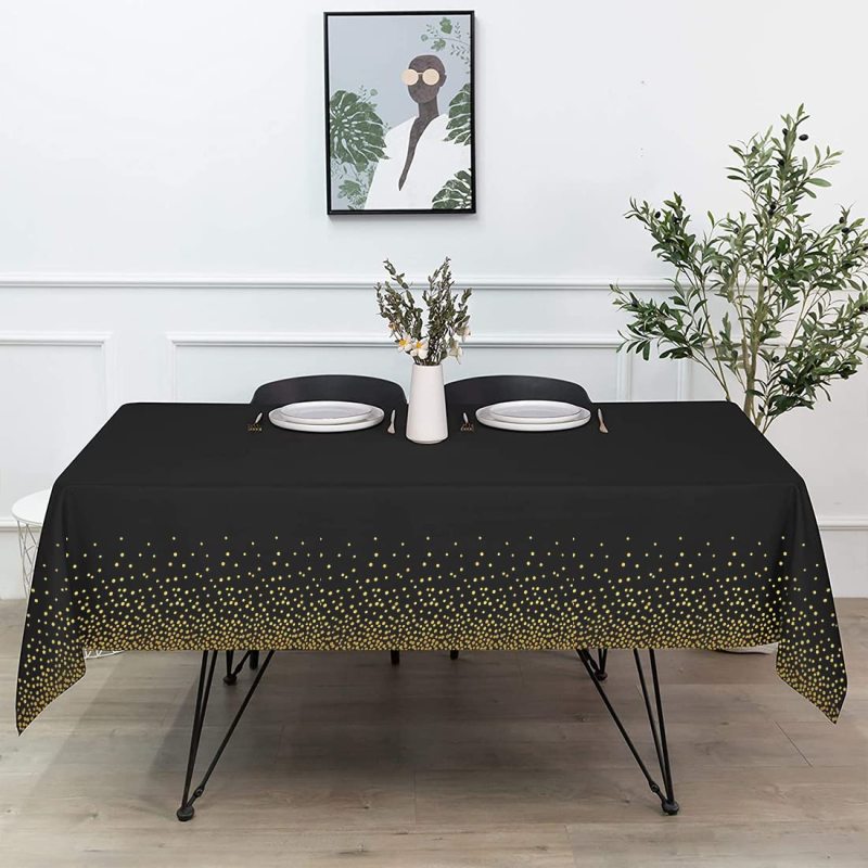 Factory Made rectangular waterproof 8ft 5 ft table cover printed polyester tablecloth with pattern and napkin for banquet