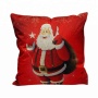 High quality 100% Polyester Jacquard Santa Claus red printed cushion cover