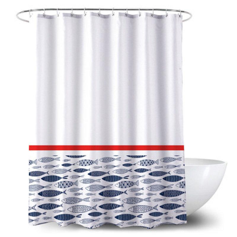 Customized 3d Digital Printing Shower Curtain Japanese Style Polyester Waterproof Shower Curtain Cloth Small Fresh