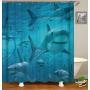 Colorful Cartoon Digital Printing Shower Curtain, Waterproof and Mildew Proof 180*180cm Bath Shower Curtain