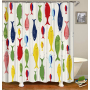 Colorful Cartoon Digital Printing Shower Curtain, Waterproof and Mildew Proof 180*180cm Bath Shower Curtain