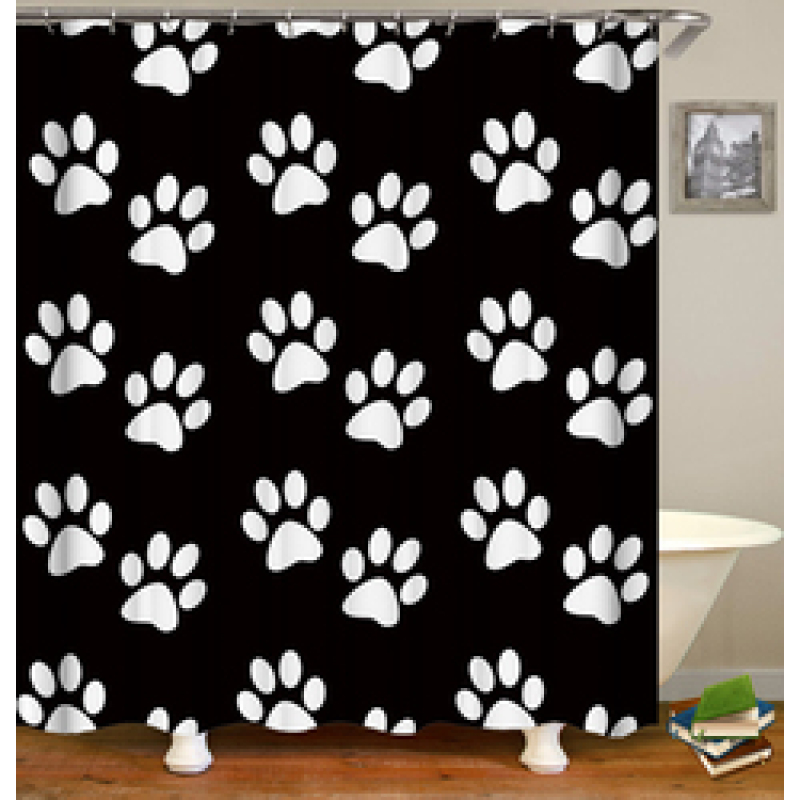 Colorful Cartoon Digital Printing Shower Curtain, Waterproof and Mildew Proof 180*180cm Bath Shower Curtain