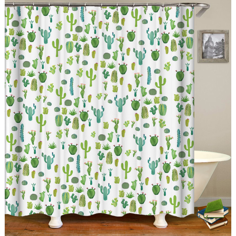 Colorful Cartoon Digital Printing Shower Curtain, Waterproof and Mildew Proof 180*180cm Bath Shower Curtain