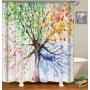 Colorful Cartoon Digital Printing Shower Curtain, Waterproof and Mildew Proof 180*180cm Bath Shower Curtain