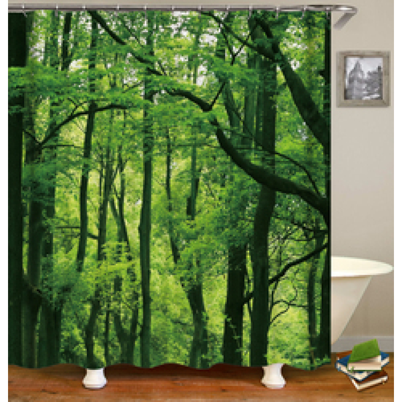 Colorful Cartoon Digital Printing Shower Curtain, Waterproof and Mildew Proof 180*180cm Bath Shower Curtain