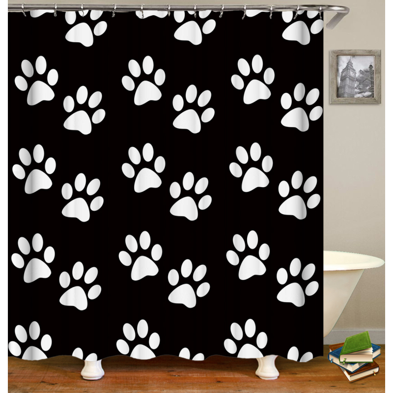 Colorful Cartoon Digital Printing Shower Curtain, Waterproof and Mildew Proof 180*180cm Bath Shower Curtain