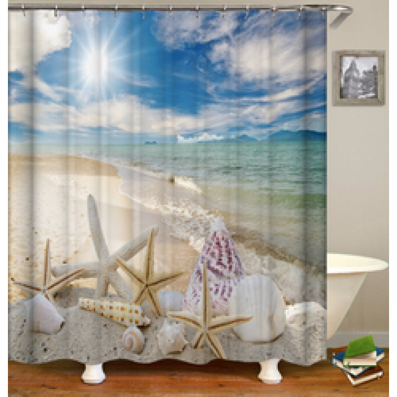 Colorful Cartoon Digital Printing Shower Curtain, Waterproof and Mildew Proof 180*180cm Bath Shower Curtain