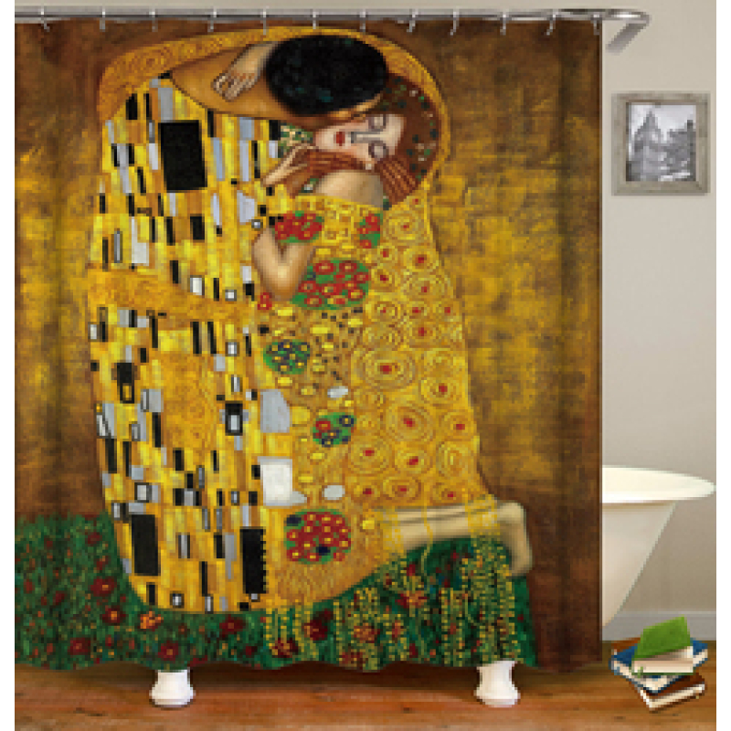 Colorful Cartoon Digital Printing Shower Curtain, Waterproof and Mildew Proof 180*180cm Bath Shower Curtain