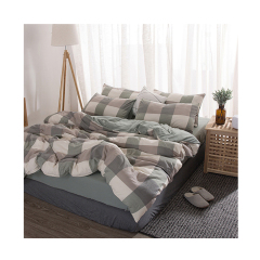 White And Navy Blue Plaid Bedding Sets Queen Comforter, Wholesale Comforter Sets Bedding/