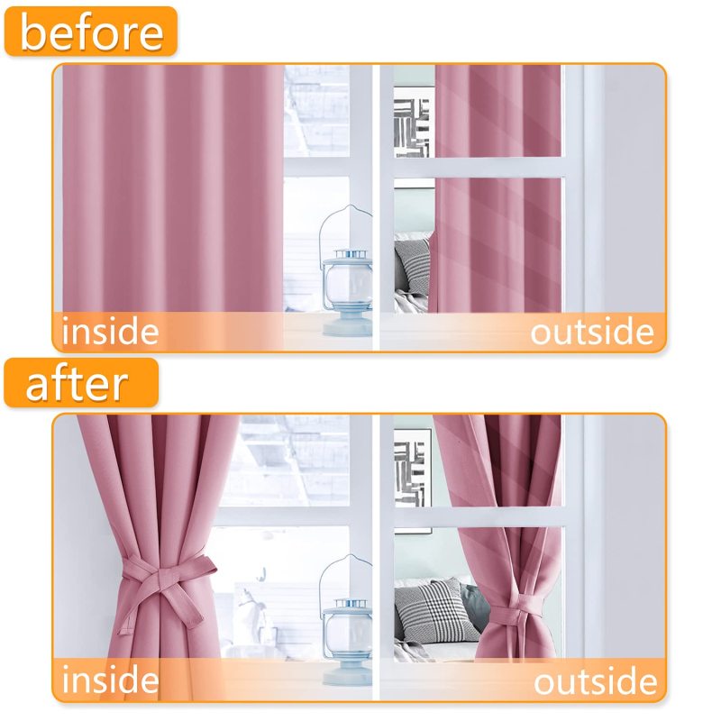 100% blackout curtains for bedroom, thermal insula double layers blackout curtain pink blackout curtains home luxury