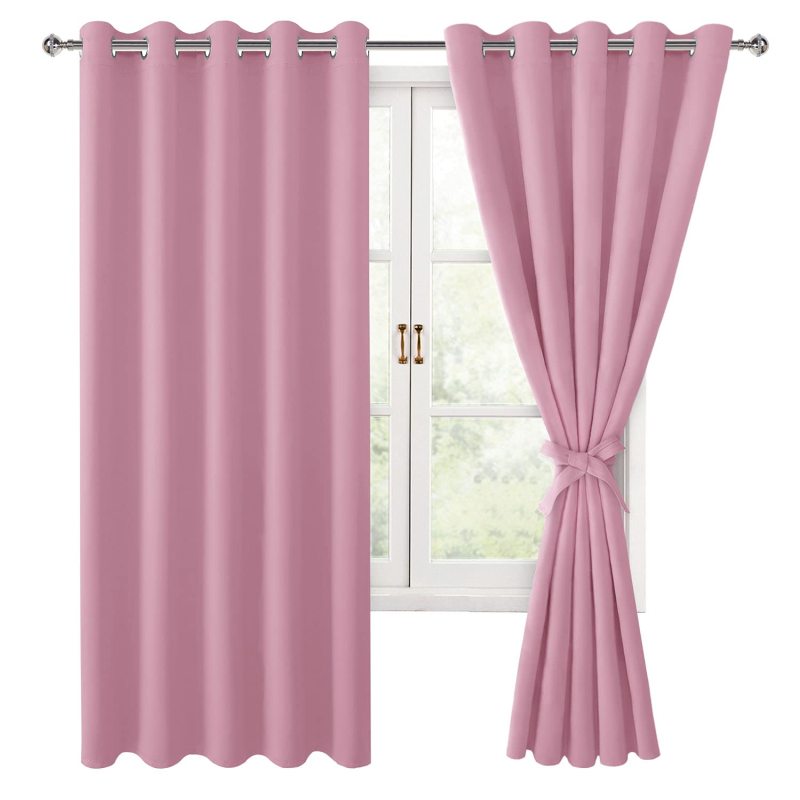 100% blackout curtains for bedroom, thermal insula double layers blackout curtain pink blackout curtains home luxury