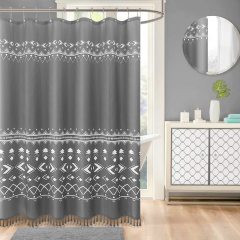 Waterproof Bathroom Shower Curtain, Waffle Toilet Bath Curtains With Hooks$