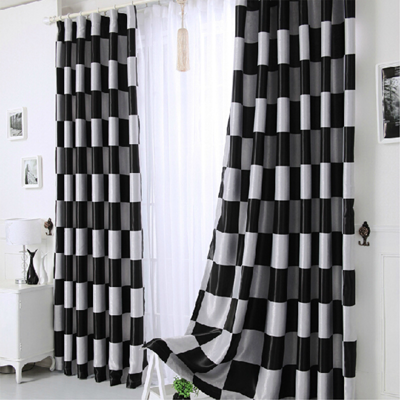low price made blackout jacquard curtain fabric, second hand curtains window from china curtains black and white