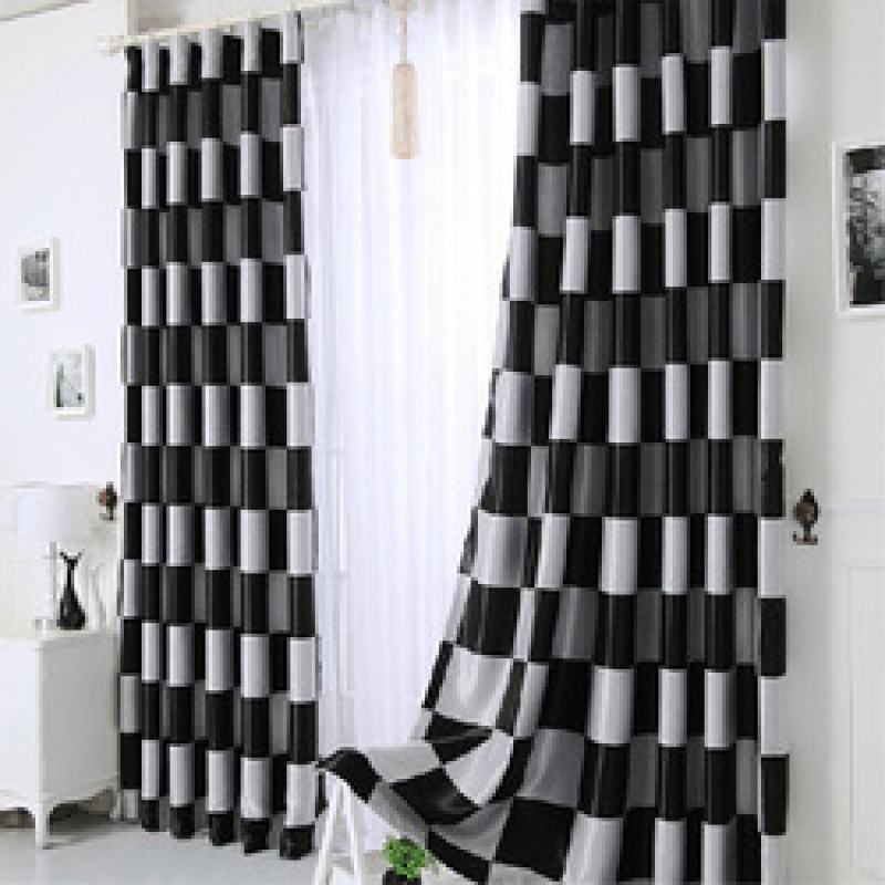 low price made blackout jacquard curtain fabric, second hand curtains window from china curtains black and white