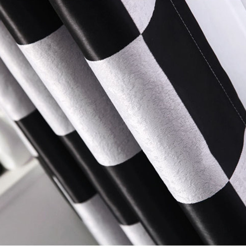 low price made blackout jacquard curtain fabric, second hand curtains window from china curtains black and white