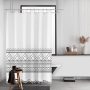 Cheap White Waffle Weave Shower Curtains, Wholesale Shower Curtains with Tassel$