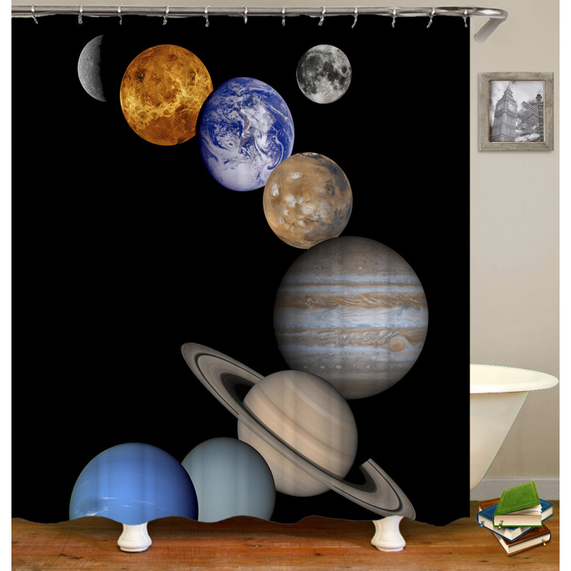 2021 Customized Polyester Fabric Bathroom Curtain Waterproof Shower Curtain/