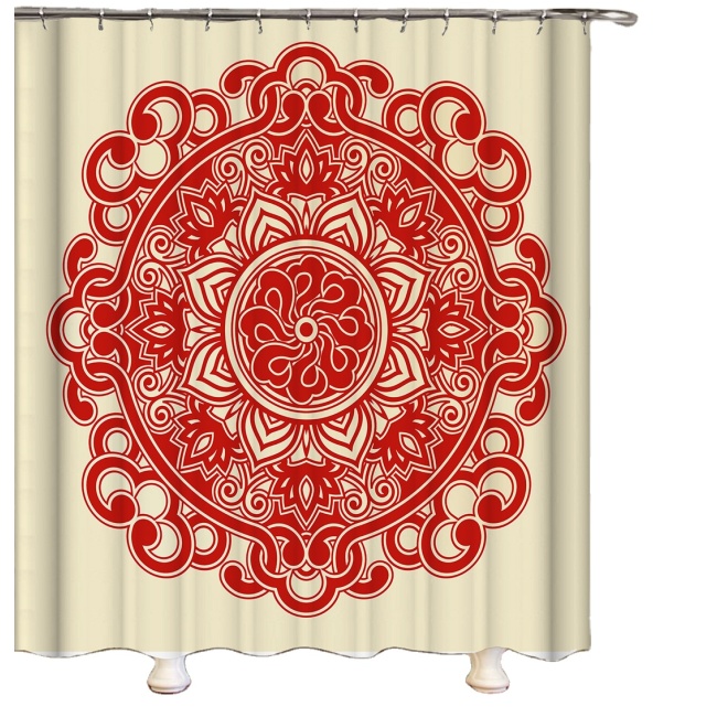 2021 Customized Polyester Fabric Bathroom Curtain Waterproof Shower Curtain/