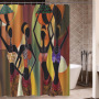 Stylish Waterproof Modern Shower Curtain, Hip Hop Art Black Hair Girl Shower Curtain/