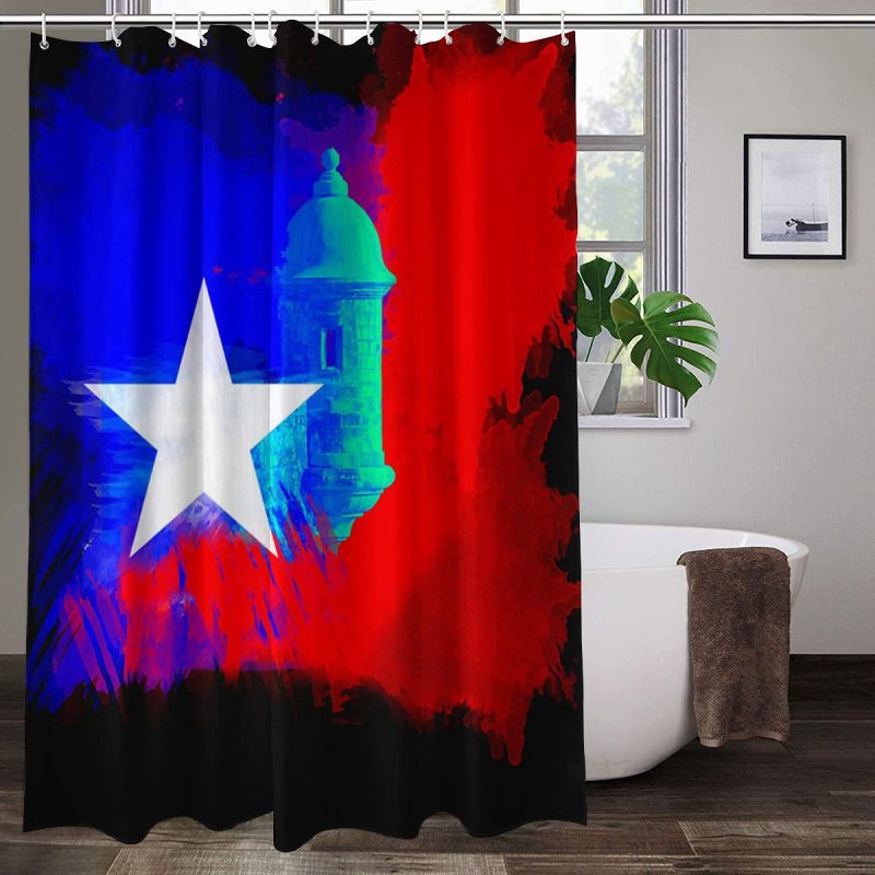 Home Decor Puerto Rico Cheapest Shower Curtain Bathroom Set, Ready Made Bathroom Designer Shower Curtains