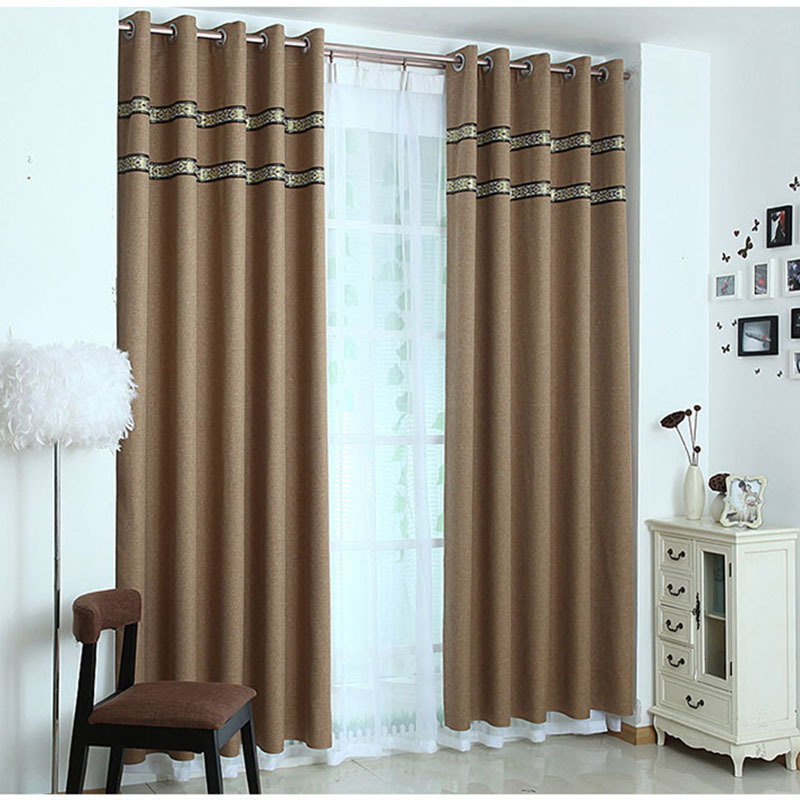 Professional china factory faux Linen 100% polyester Blackot curtain