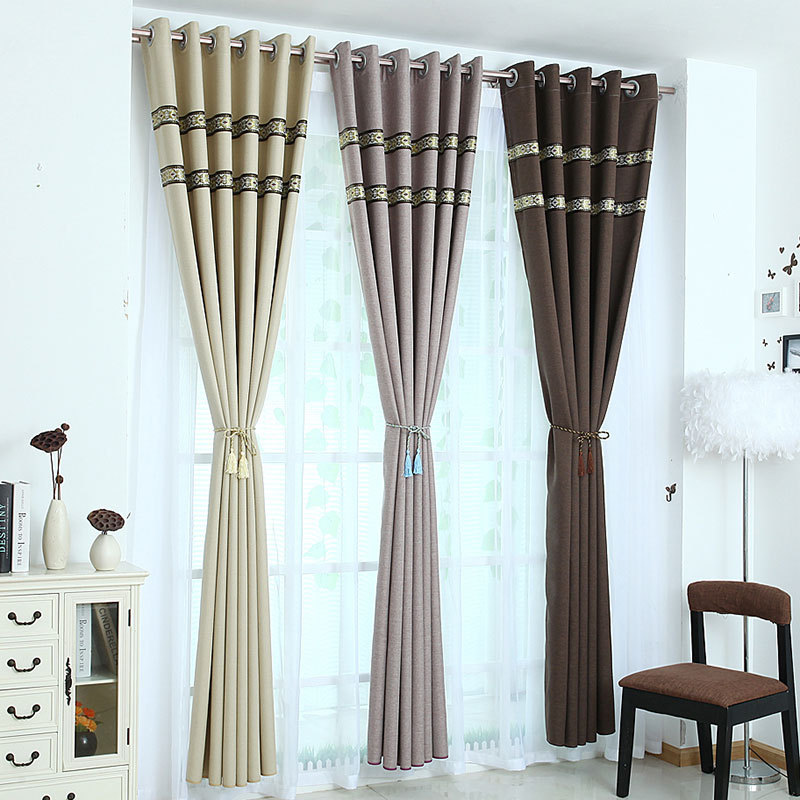 Professional china factory faux Linen 100% polyester Blackot curtain