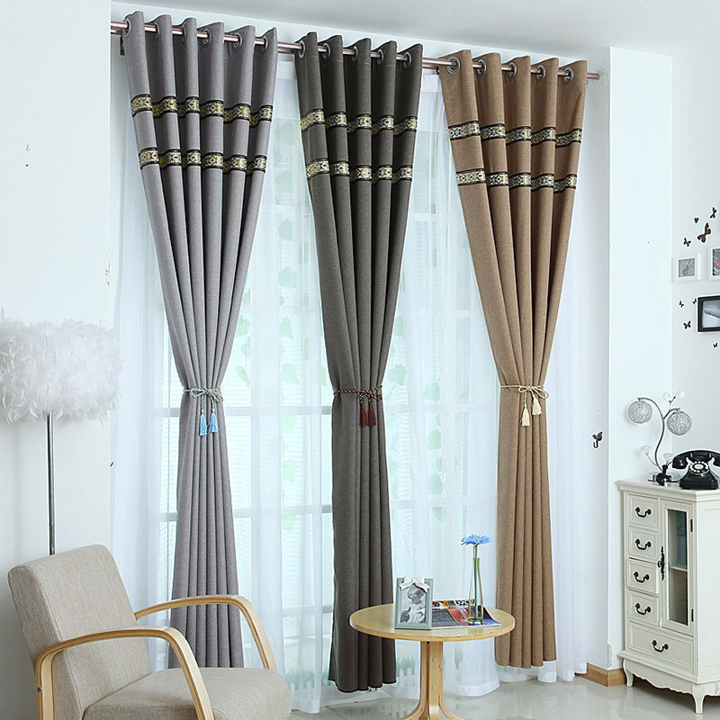 Professional china factory faux Linen 100% polyester Blackot curtain