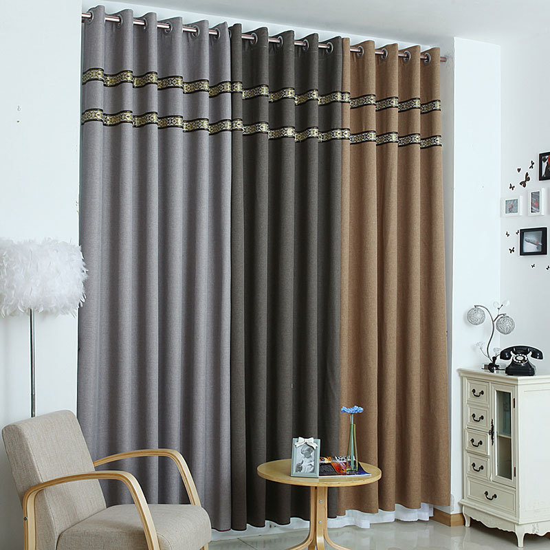 Professional china factory faux Linen 100% polyester Blackot curtain