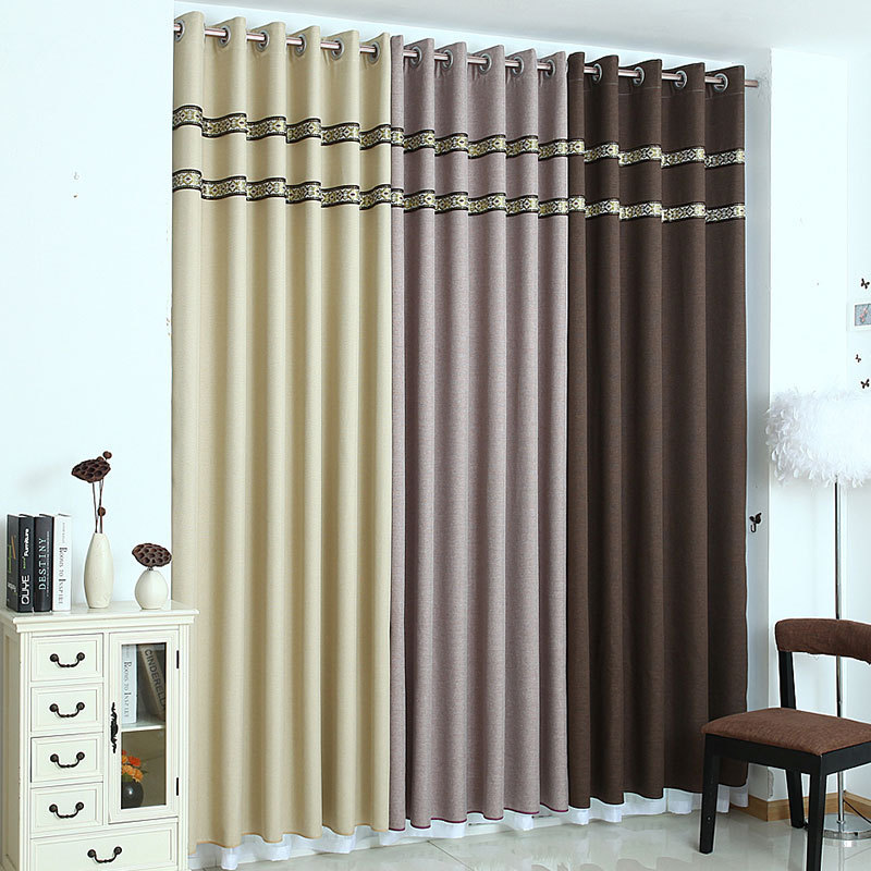 Professional china factory faux Linen 100% polyester Blackot curtain