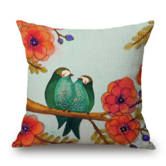 Latest Paintings Birds Cushion Cover Pillow Case Cotton Linen Sofa Car Home Decor,Color Smoke Relax Cushion Cover/