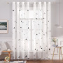 Best Sale White Black Blue Triangle Embroidery Cafe Bedroom Sheer Curtain, China Suppliers Ready Made Living Room Sheer Curtain/