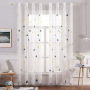 Best Sale White Black Blue Triangle Embroidery Cafe Bedroom Sheer Curtain, China Suppliers Ready Made Living Room Sheer Curtain/