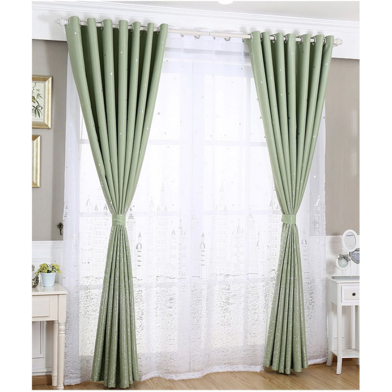 Amazon Top Seller 2019 Hanging Curtain Cloth,New  Bedroom silver foil print Curtain&