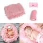 High quality 60*70cm Soft and Eco-Friendly 3 piece set baby swaddle blanket headscarf For baby photography