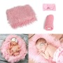High quality 60*70cm Soft and Eco-Friendly 3 piece set baby swaddle blanket headscarf For baby photography