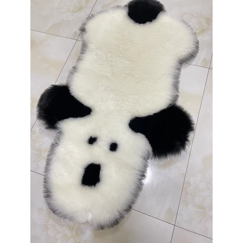 Anti-skidding mat 75cm*110cm Cute cartoon panda and dog pattern wool carpet for Living room sofa room blanket bed