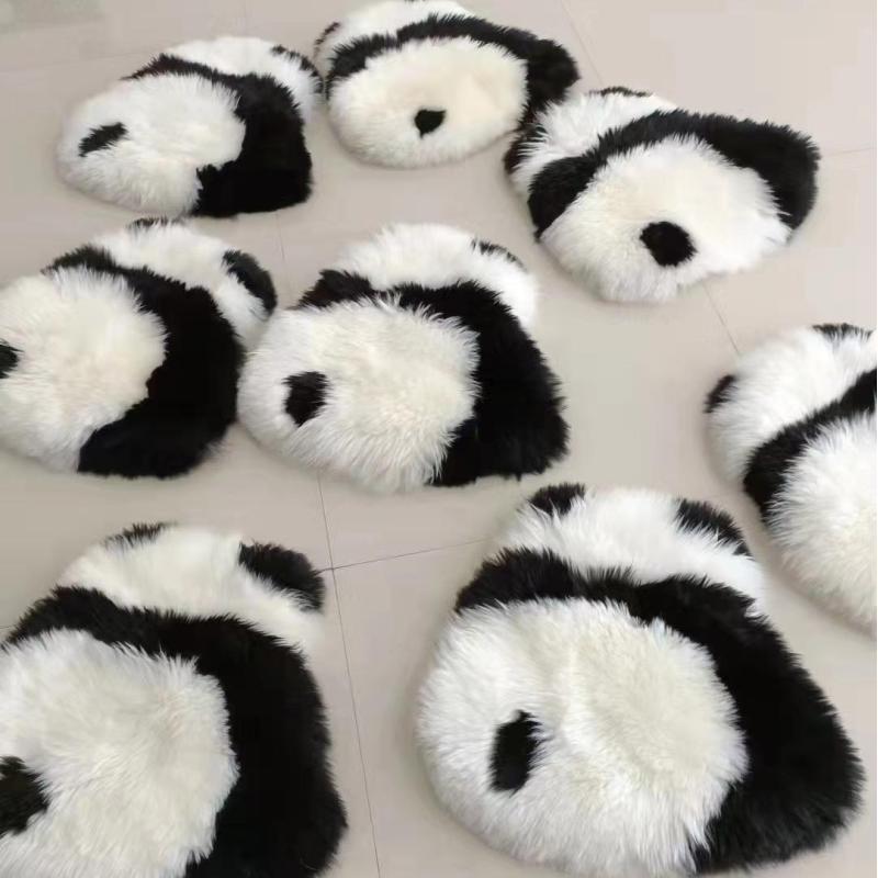 Anti-skidding mat 75cm*110cm Cute cartoon panda and dog pattern wool carpet for Living room sofa room blanket bed