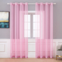 Wholesale Purple Tulle Living Room Decoration Modern Sheer Curtains, High Quality Chiffon Solid Voile Kitchen Sheer Curtain/