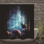 Lion Shower Curtain,Cartoon Animal Shower Curtain/