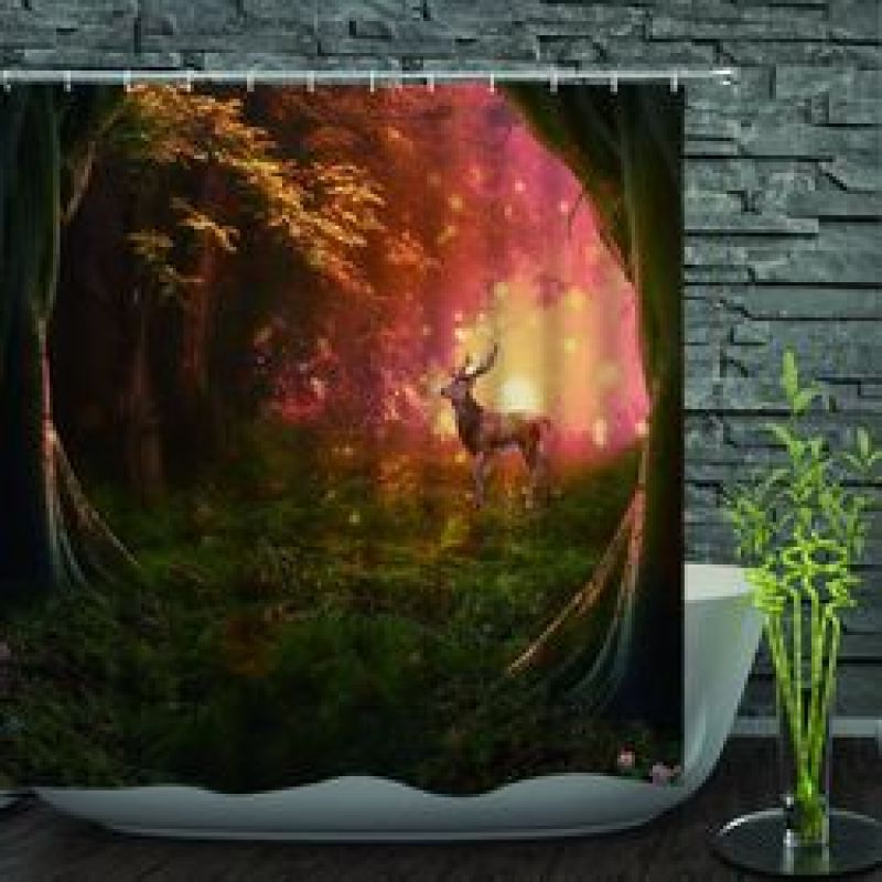 Lion Shower Curtain,Cartoon Animal Shower Curtain/