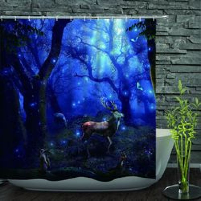 Lion Shower Curtain,Cartoon Animal Shower Curtain/