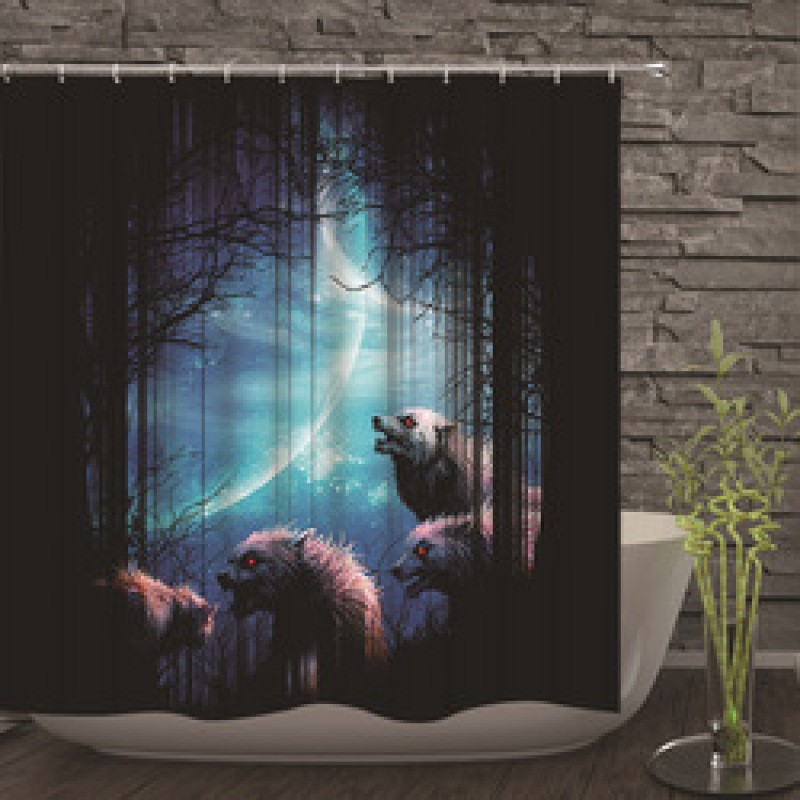 Lion Shower Curtain,Cartoon Animal Shower Curtain/