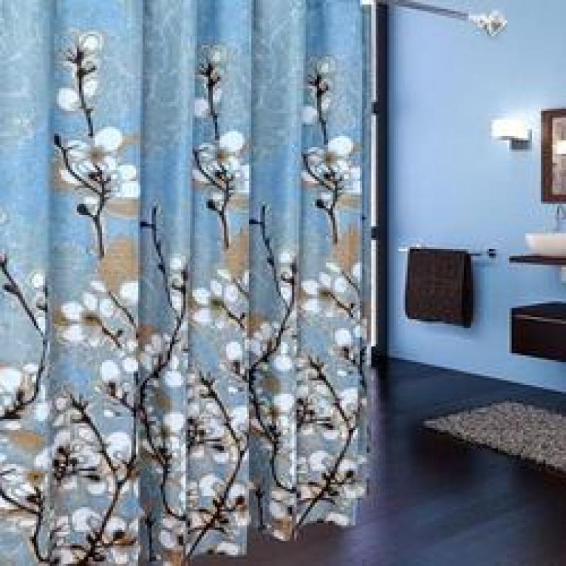 Warm Embroidered Cotton Shower Curtain Waterproof, Mildew Shower Curtain Partition Curtain Waterproof/