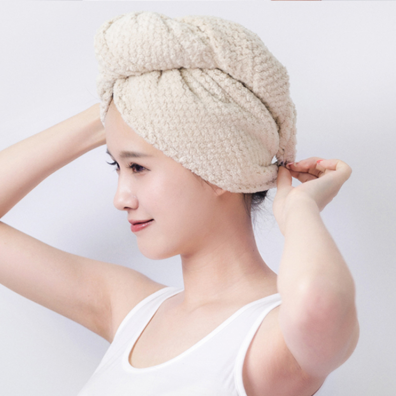 Micron Pineapple Lattice Design Wraps Quick Dry Hair Towel, Lady Super Absorbent Soft Dryer Hair Towel/